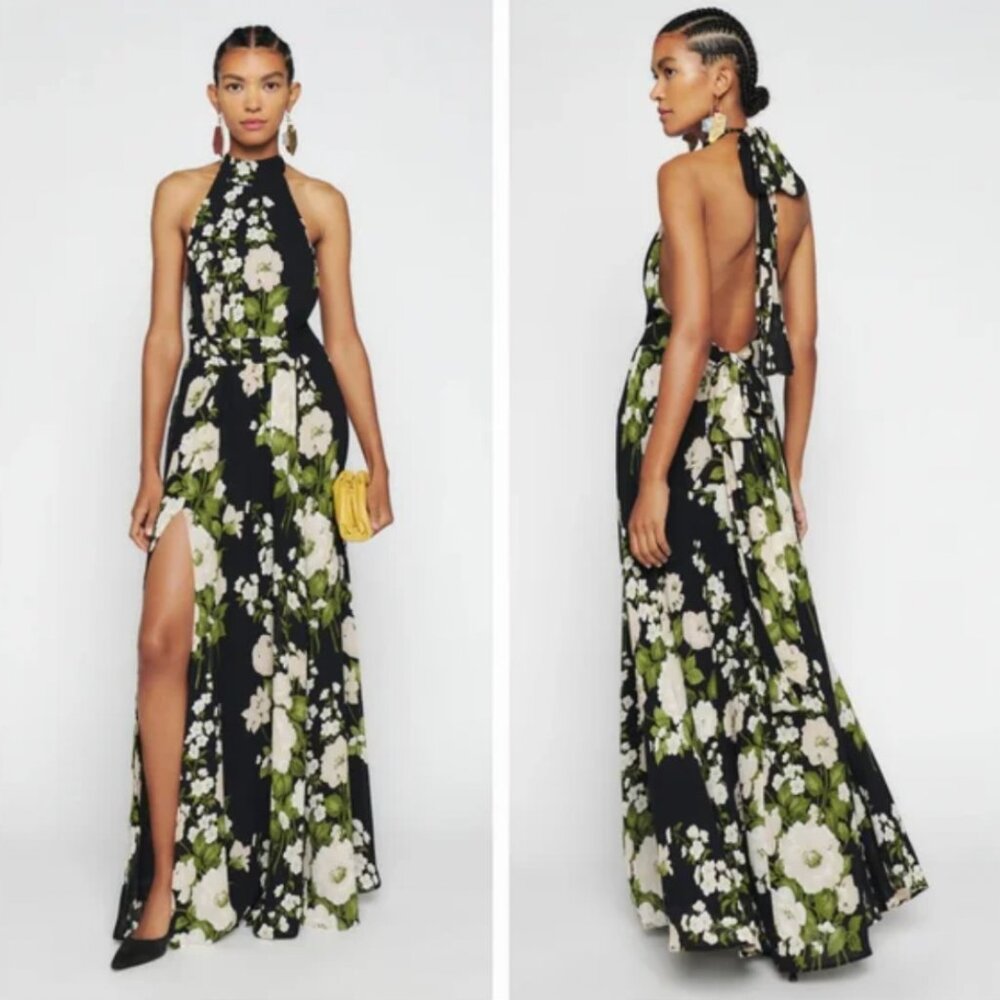 Reformation Andee Dress in Raven Size 6 Only Worn Once